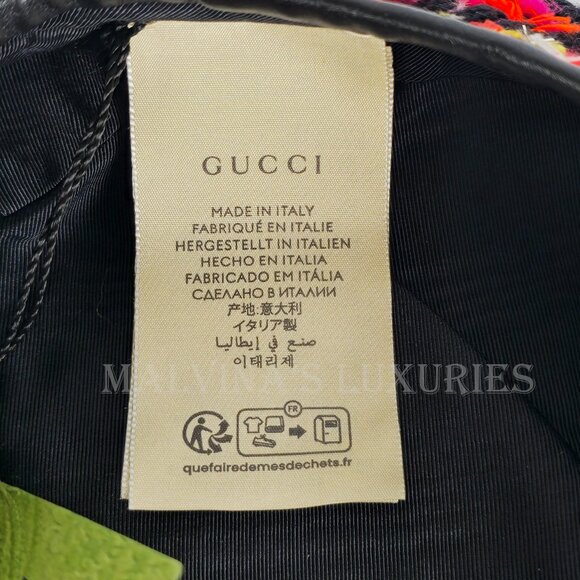 GUCCI BERET CHECK LAME TWEED WOOL BLEND HAT w G LOGO $610 sz S 56cm main image 10